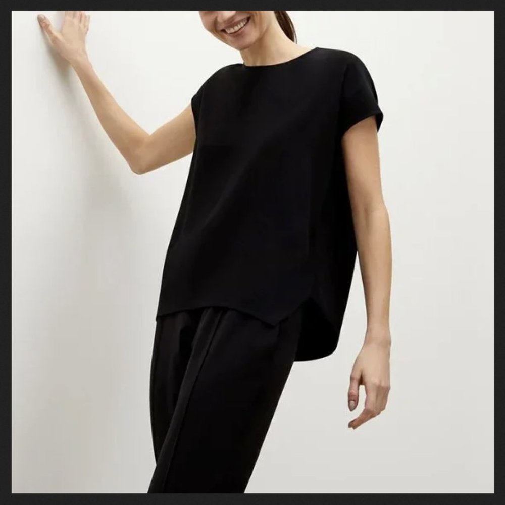 MM Lafleur Didion Top Black Crepe Blouse